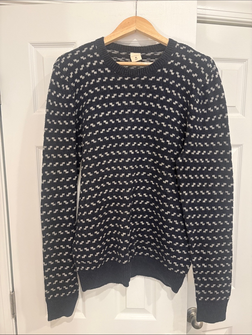 Hollister Navy Pattern Patterned Crewneck Sweater